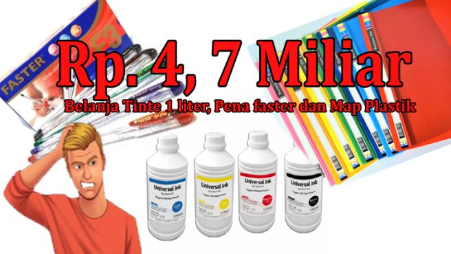 ilustrasi belanja tinta dan pena | Media Berjaringan Indonesia Timur