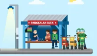 ilustrasi pangkalan ojek | Media Berjaringan Indonesia Timur