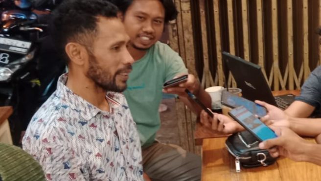 Agus Salin R Tampilang bakal laporkan LPP Tipikor terkait tduduhan palsu. (mimbarFoto/Nuk)