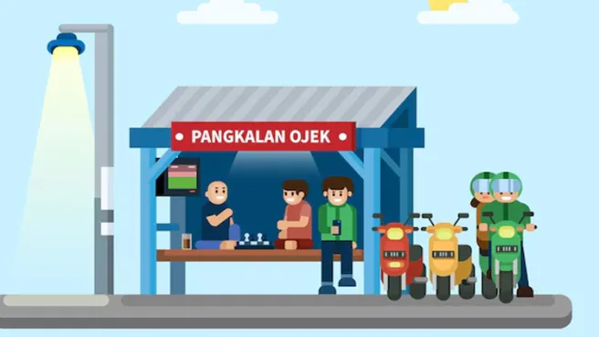 ilustrasi pangkalan ojek Media Berjaringan Indonesia Timur