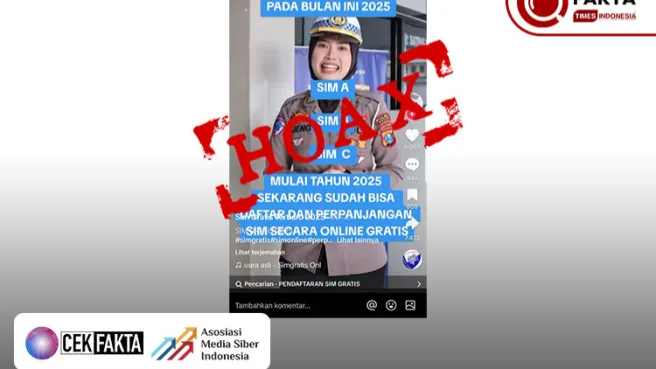 Cek Fakta : Hoax! Pembuatan SIM Gratis pada 2025 1 cek fakta mimbar timur Media Berjaringan Indonesia Timur